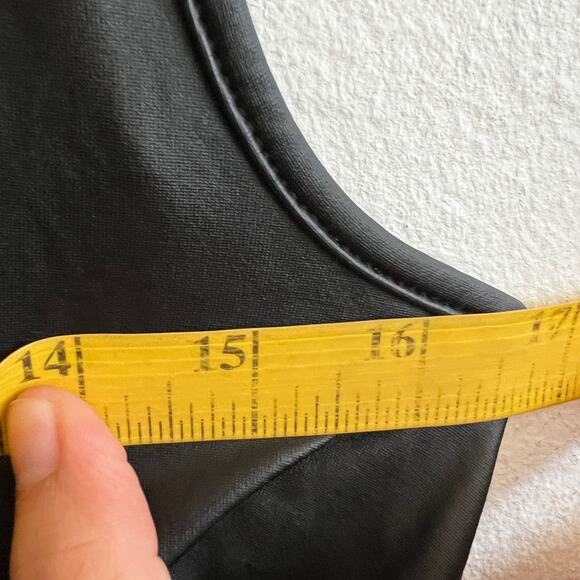 Black Faux Leather Tank Top Y2K 2000s Grunge Edgy Clubwear Small - Picture 5 of 5